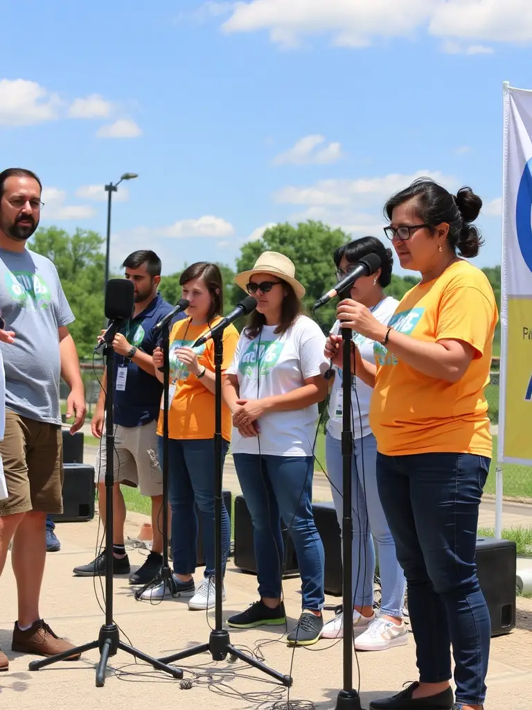 A photo of L'ANODINE volunteers setting up for an event, showcasing their dedication and commitment to supporting the organization's mission.